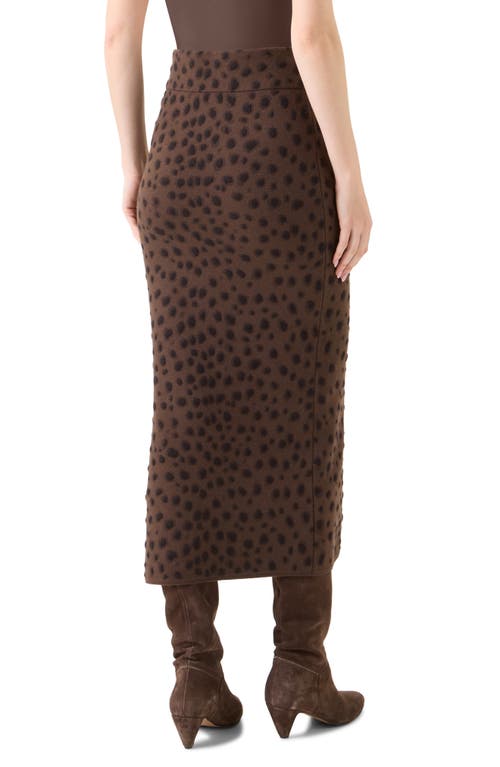Akris Punto Abstract Dot Stretch Virgin Wool Knit Tube Skirt In Brown