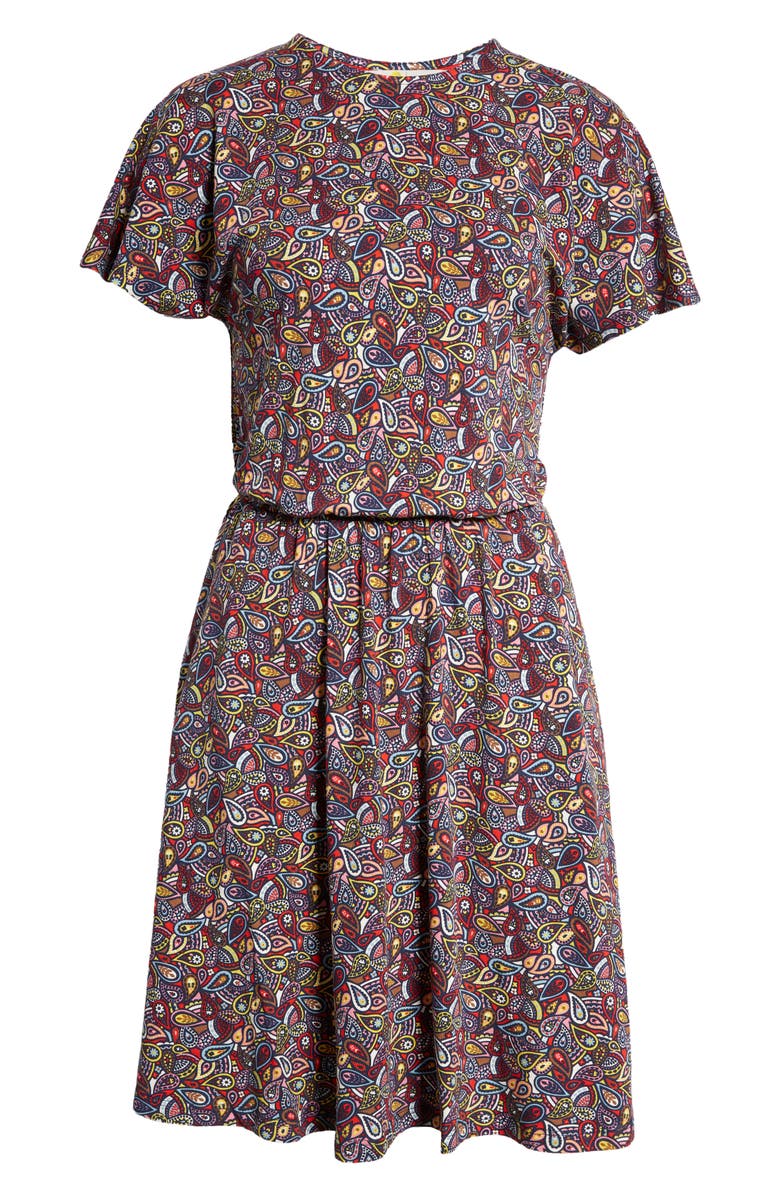 Boden Women's Paisley Print Flutter Sleeve Dress, Alternate, color, 