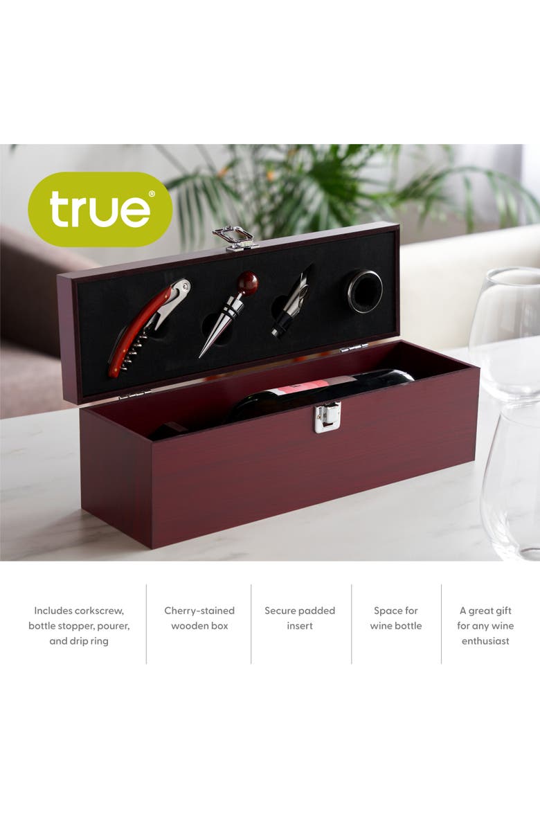 true Cherry 1-Bottle Accessory Gift Set, Alternate, color, Wood