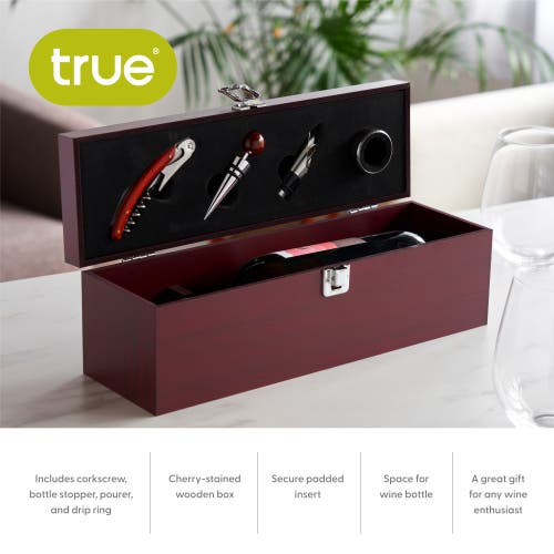 True Cherry 1-bottle Accessory Gift Set In Red