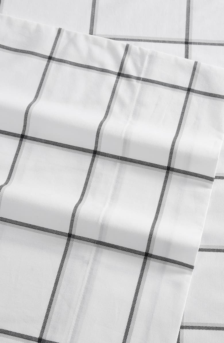 Nautica Plot Grid Print Sheet Set, Alternate, color, Black/ Grey