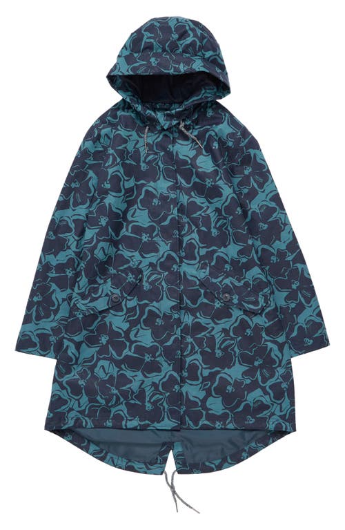 Shop Seasalt Cornwall Seafaring Waterproof Linen & Cotton Hooded Coat In Campion Bloom Dusky Jade