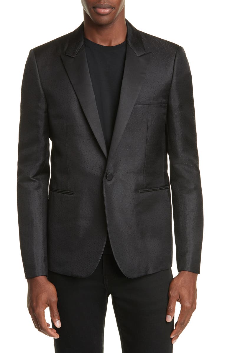 Saint Laurent Veste Courte Silk Blend Dinner Jacket, Main, color, 