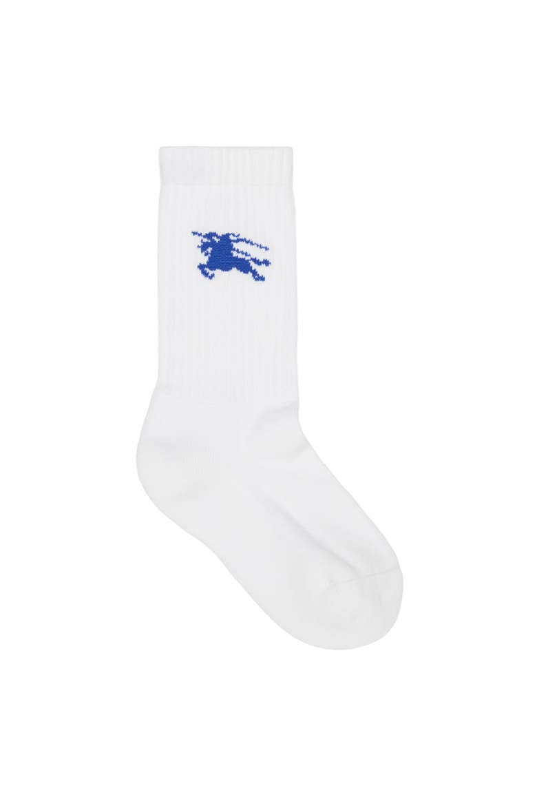 Ribbed Cotton Blend Socks, Main, color, White
