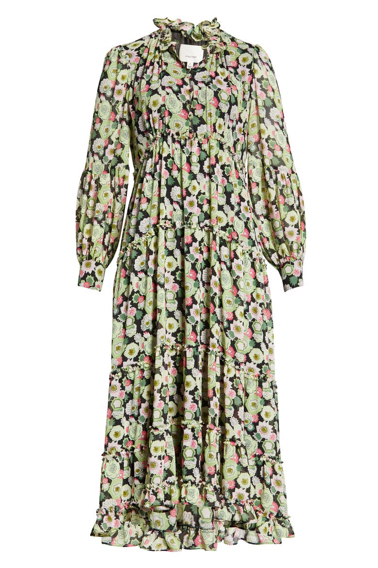 Lucille Floral Long Sleeve Maxi Dress, Alternate, color, PRICKLY PEAR MULTI