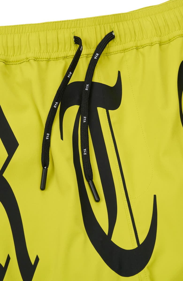 RtA Miguel Board Shorts, Alternate, color, Citron Old English Rta