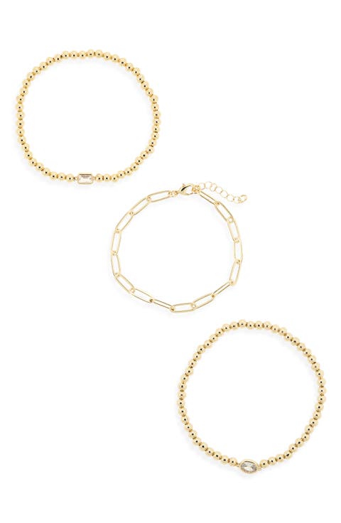 Demi-Fine 3-Pack Assorted Chain Bracelets