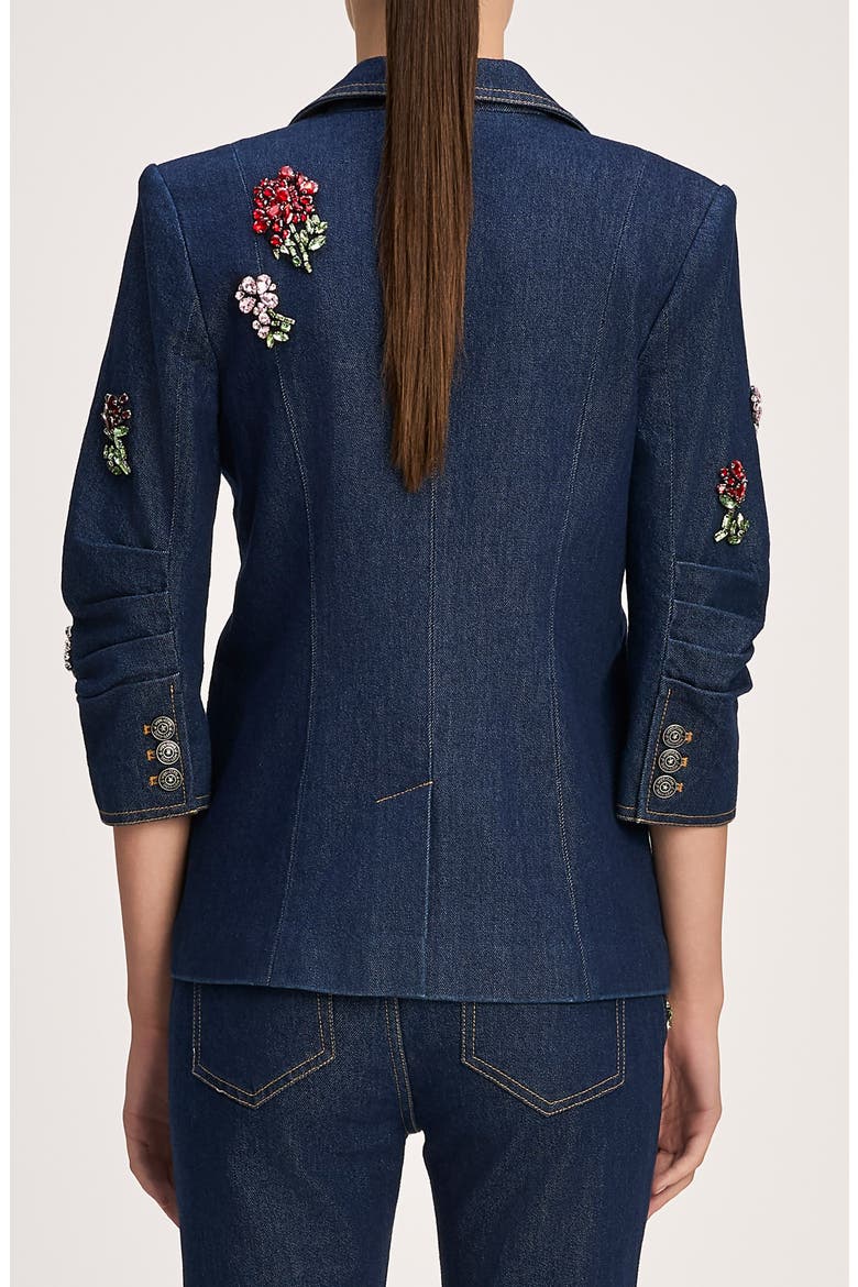 Khloe Rhinestone Roses Denim Blazer, Alternate, color, NEPTUNE MULTI