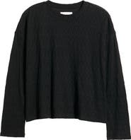 Treasure & Bond Pointelle Cotton Crewneck Knit Top