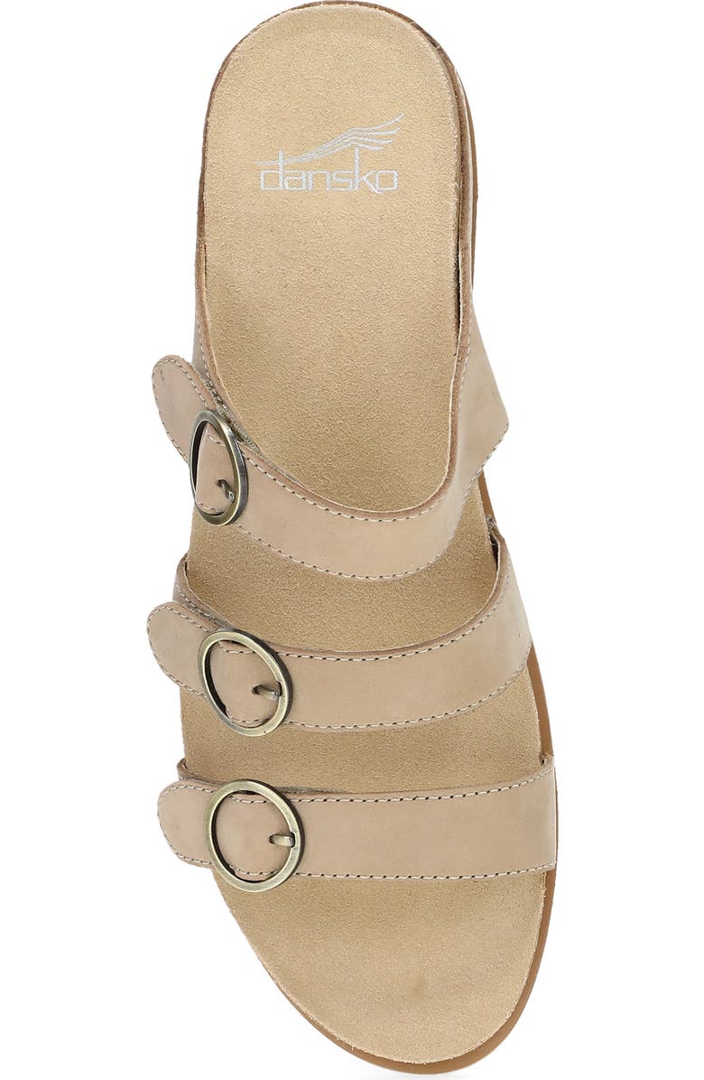 Dansko Campbell Platform Wedge Slide Sandal, Alternate, color, Sand Milled Nubuck