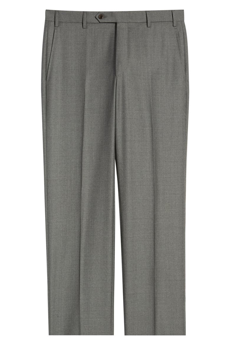 Todd Relaxed Fit Flat Front Solid Wool Dress Pants, Alternate, color, LT/PASGRY8