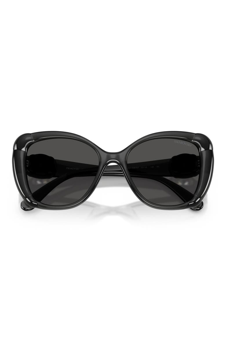 53mm Butterfly Sunglasses, Alternate, color, DARK GREY / DARK GREY