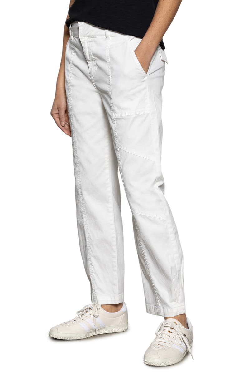 Sanctuary Sahara Tapered Stretch Cotton Utility Pants, Alternate, color, Chalk