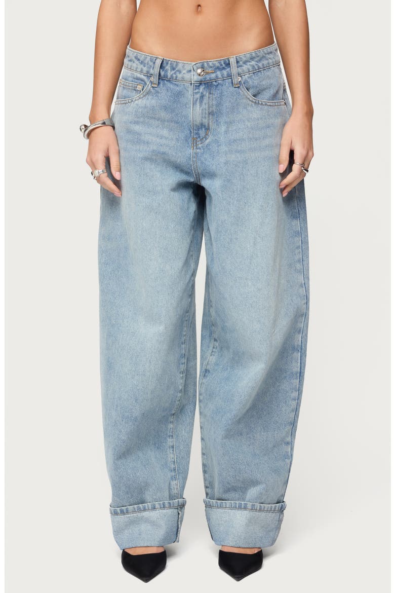 Kella Low Rise Extra Oversize Jeans, Main, color, BLUE-VINTAGE-WASHED