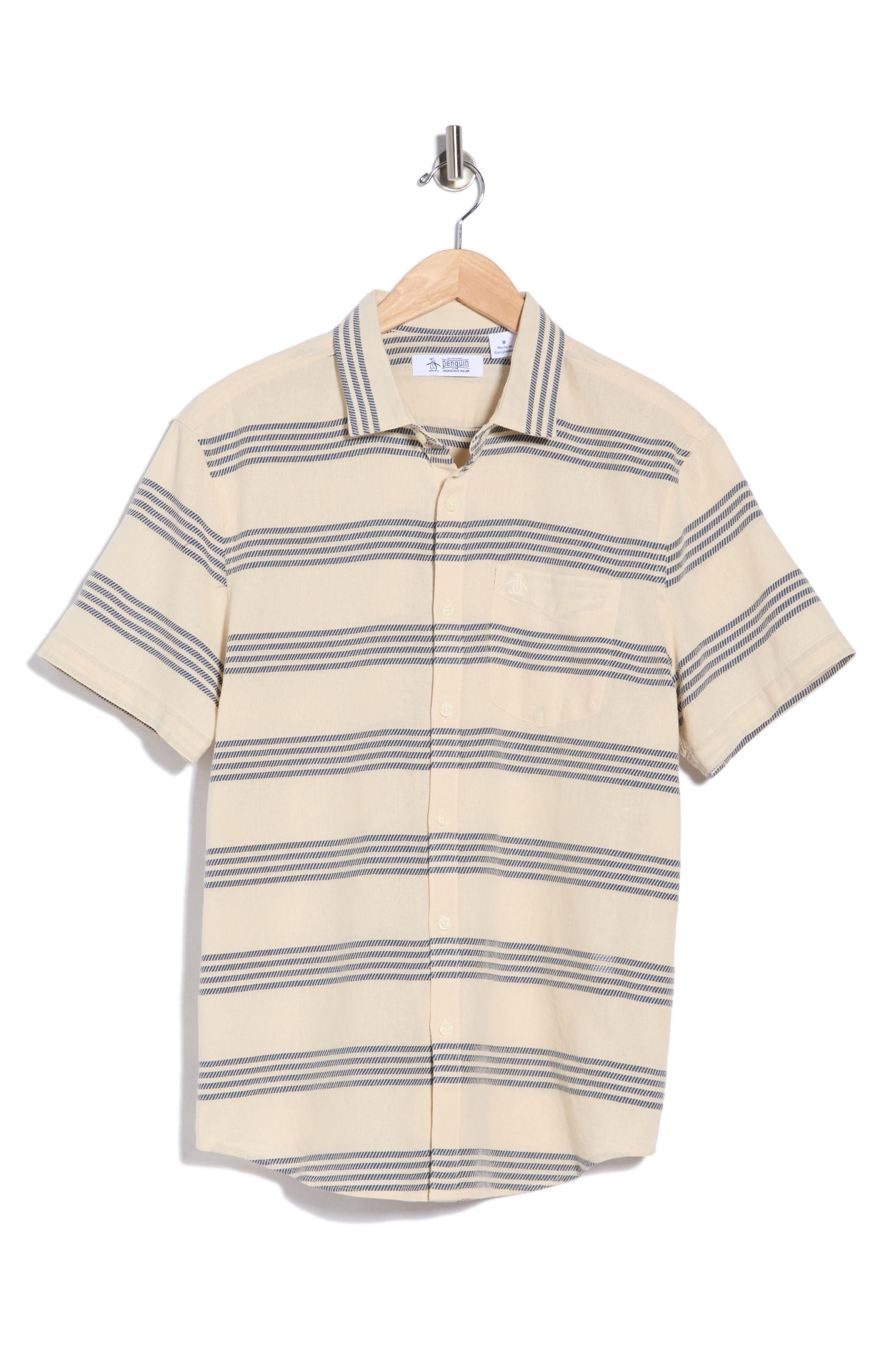 Short Sleeved Dobby Stripe Shirt