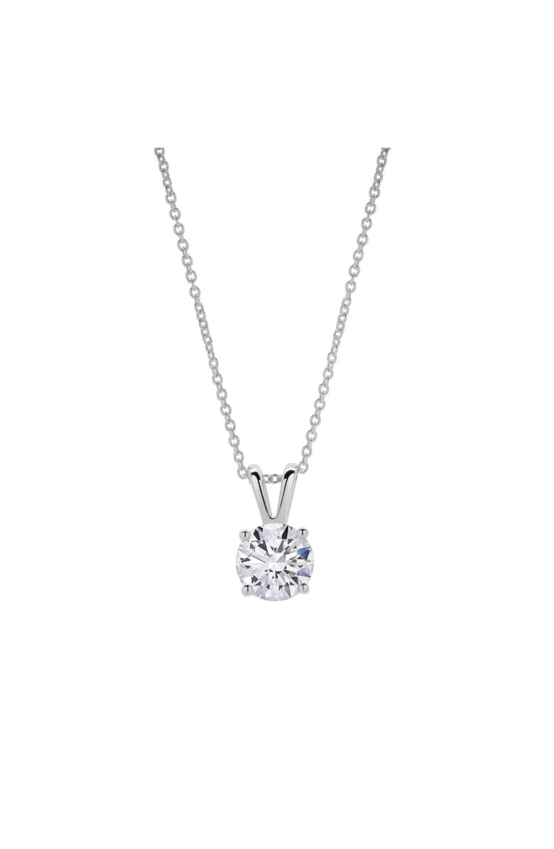 LuvMyJewelry Lucent 14K Gold Round Lab Grown Diamond Pendant - 1 Ct, Main, color, 14K White Gold