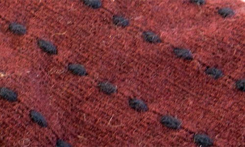 Portolano Contrast Stitch Wool Blend Gloves In Red