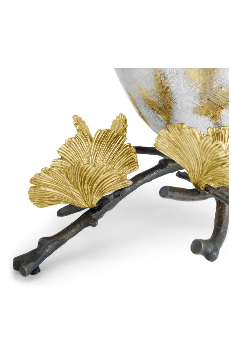 Butterfly Ginkgo Large Footed Vase, Alternate, color, SILVER/ GOLD