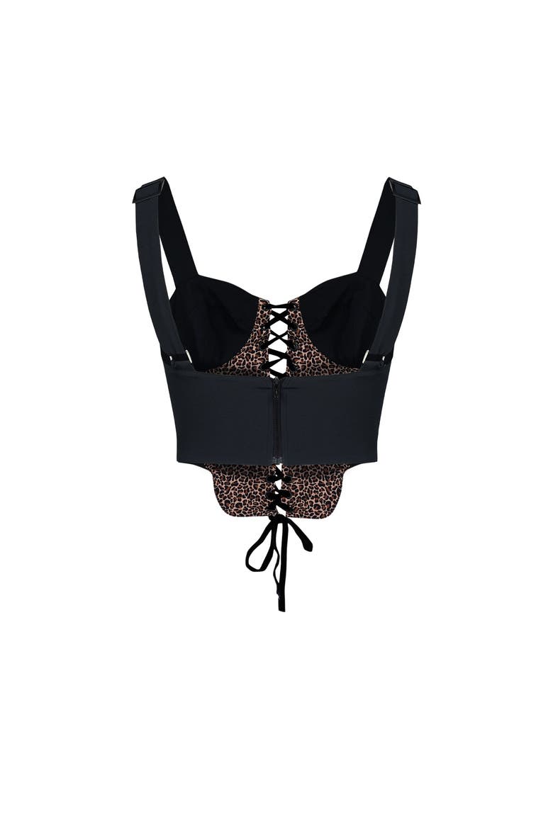 Free Heaven Leopard Corset Top, Alternate, color, black