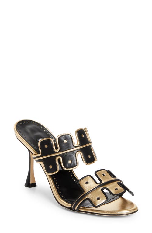 Manolo Blahnik Aplinanu Nappa Leather Double-band Slide Sandals In Black