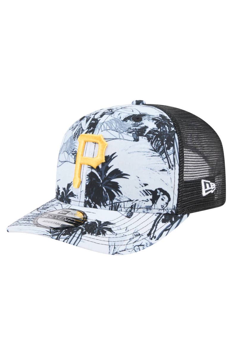 New Era Men's New Era Black Pittsburgh Pirates Hula Trucker 9SEVENTY Adjustable Hat, Main, color, Black