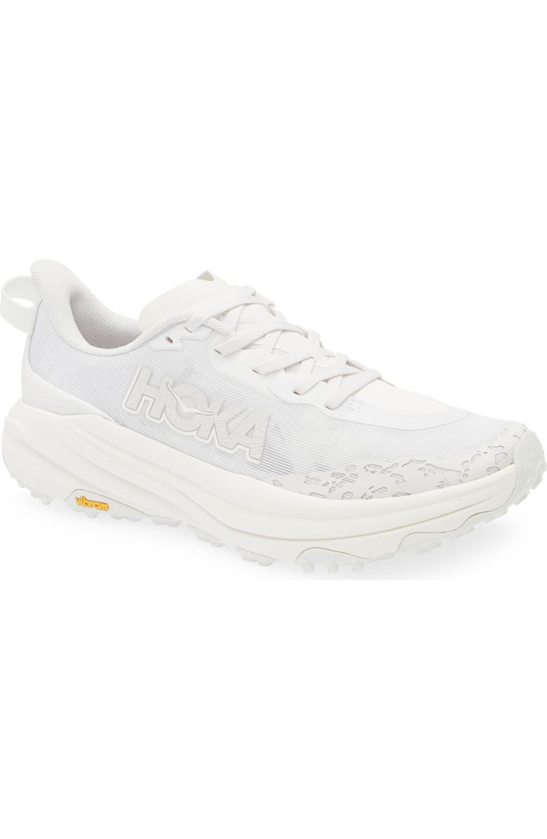 HOKA Speedgoat 6 Trail Running Shoe, Main, color, White / Frost