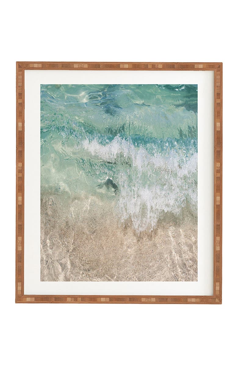 Deny Designs Bree Madden Aqua Wave Bamboo Framed Art, Main, color, 