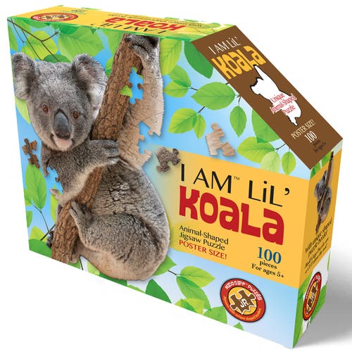 Madd Capp I Am Lil' Koala 100 Pieces Animal Shaped Jigsaw Puzzle, Multi in Multicolored  product