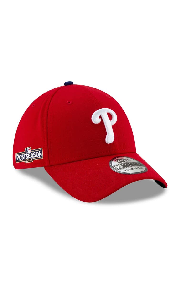 New Era Men's New Era Red Philadelphia Phillies 2024 MLB Postseason Side Patch 39THIRTY Flex Hat, Alternate, color, 