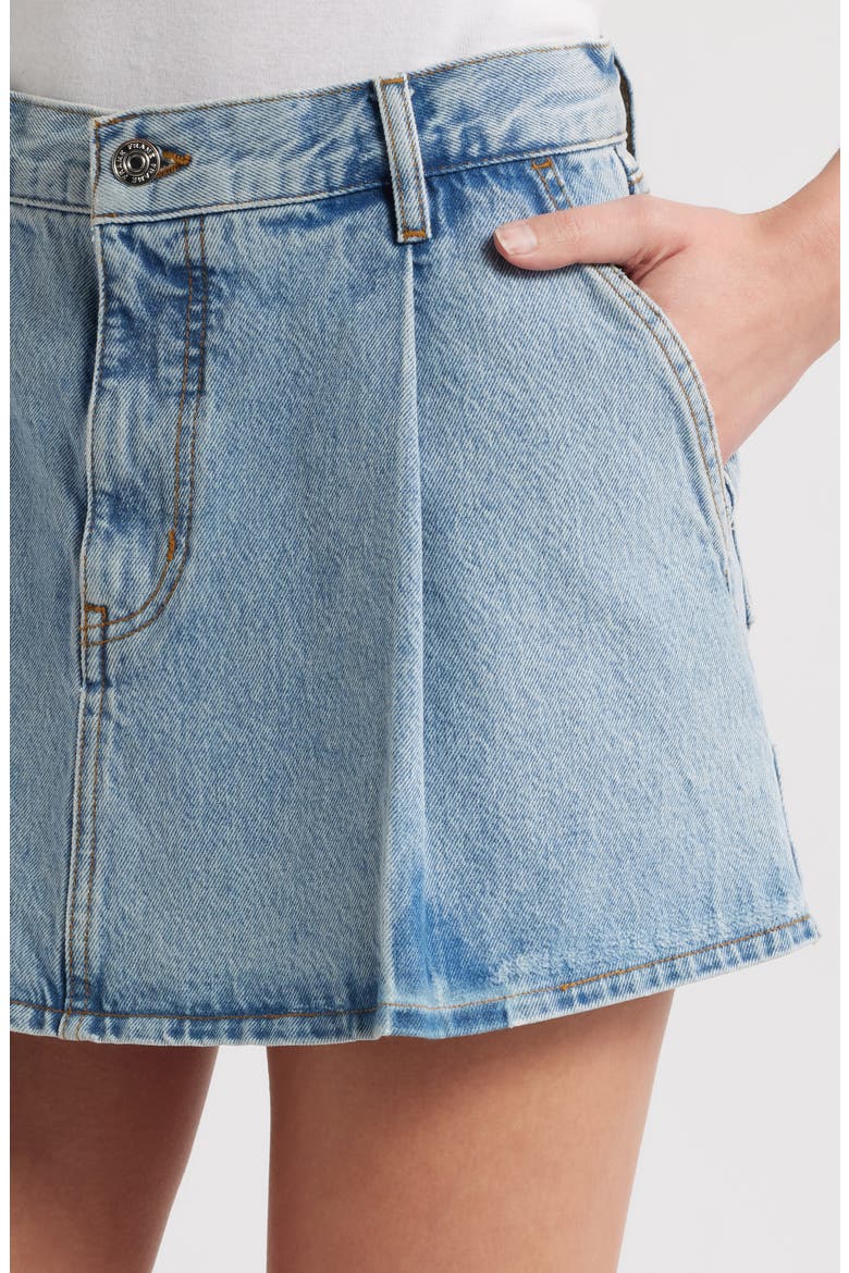 Pleated Denim Miniskirt, Alternate, color, OUTLAW