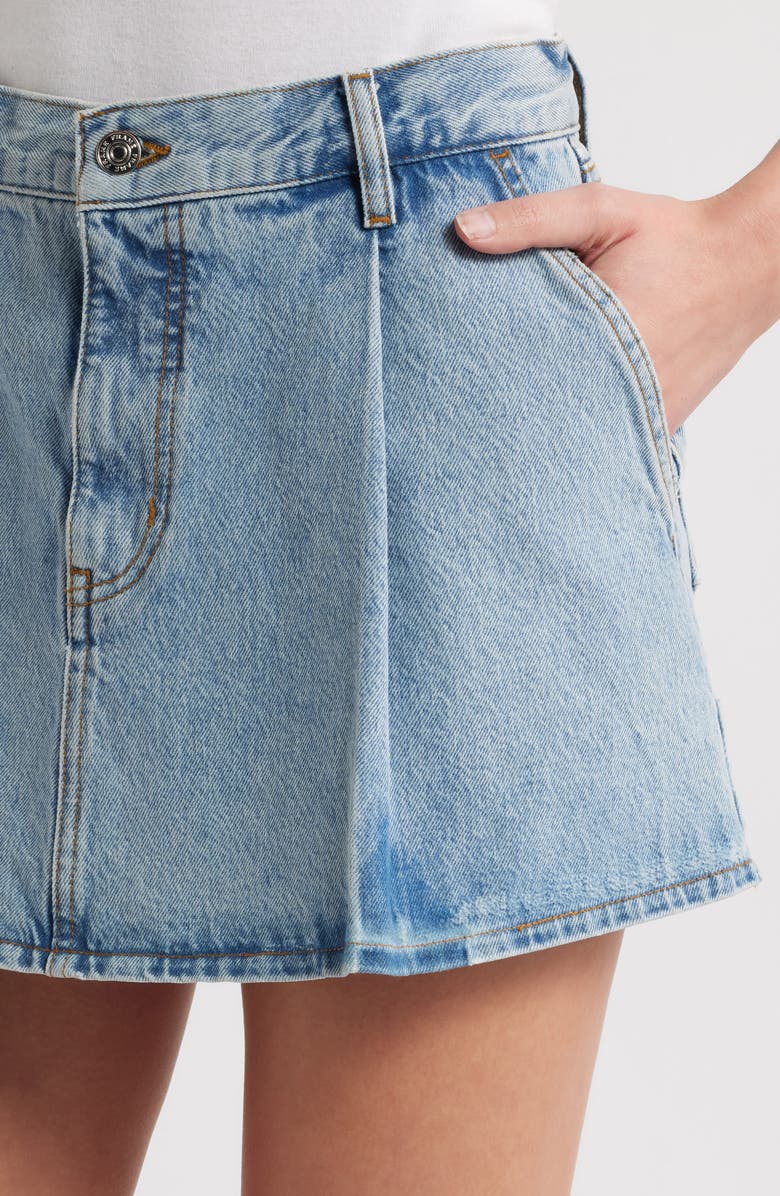 FRAME Pleated Denim Miniskirt, Alternate, color, Outlaw
