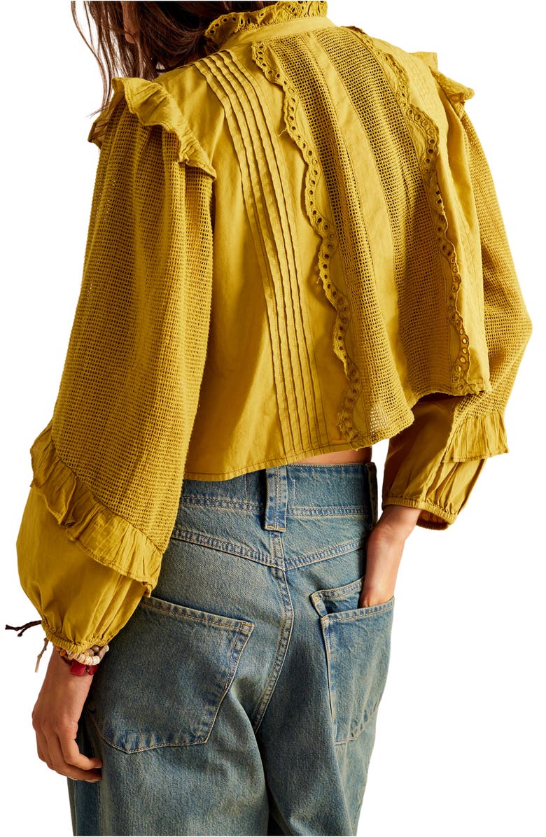 Free People Masai Mar Ruffle Eyelet Shirt, Alternate, color,
