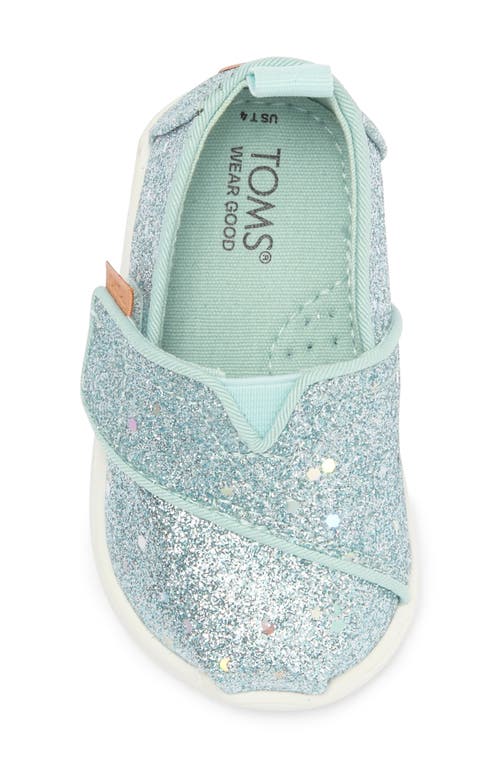 Toms Kids' Classic Alpargata Glitter Slip-on In Light/pastel Green
