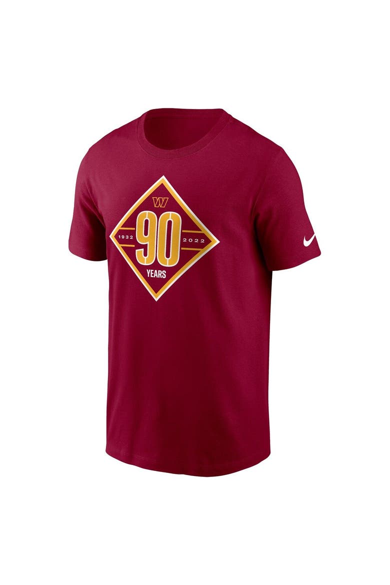 Men's Nike Burgundy Washington Commanders 90th Anniversary T-Shirt, Alternate, color, Burgundy