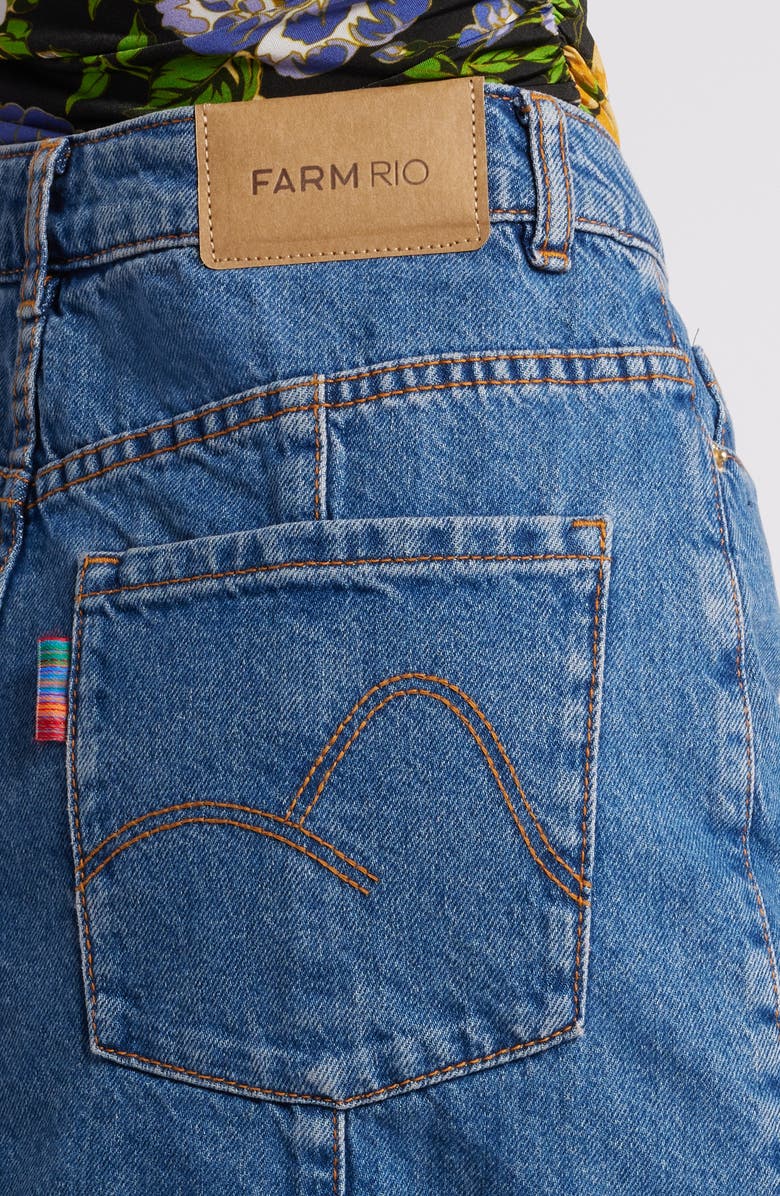 FARM Rio Denim Midi Skirt, Alternate, color, Denim