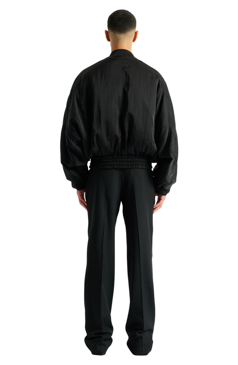 Balmain bomber jacket in textured nylon, Alternate, color, 
