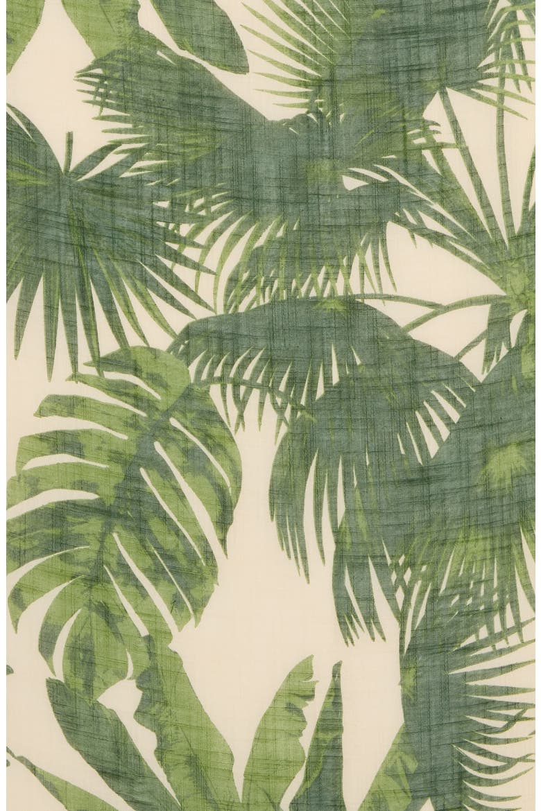 Palm Print Wrap Scarf, Alternate, color, GREEN