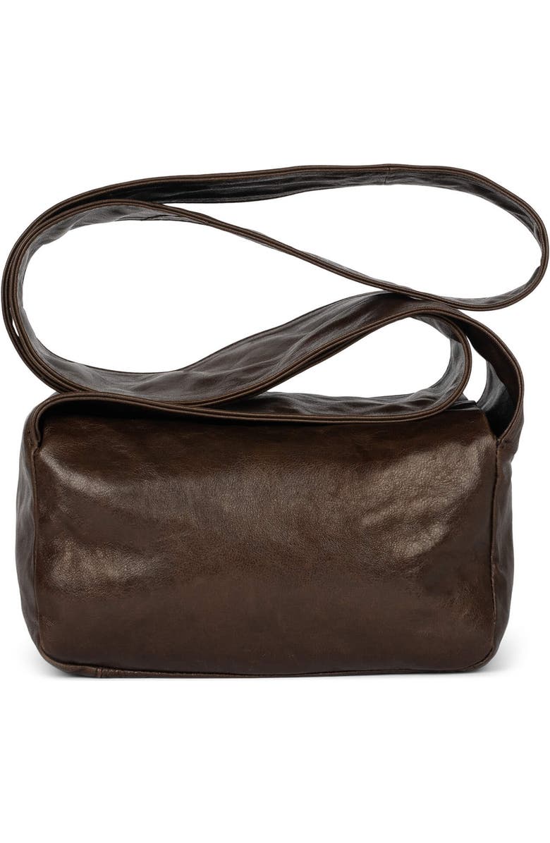 Jeffrey Campbell Boxed-Up Leather Crossbody Bag, Main, color, Espresso