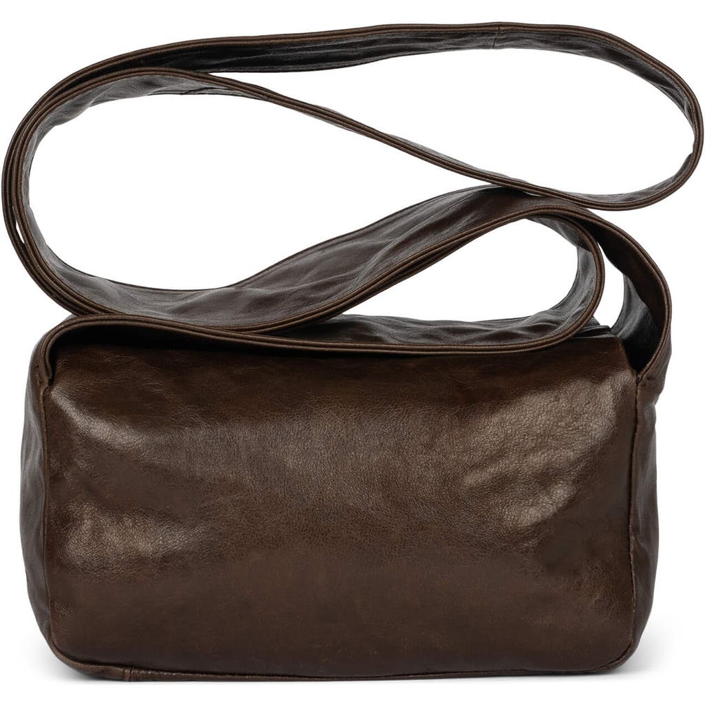Jeffrey Campbell Boxed-up Leather Crossbody Bag In Espresso