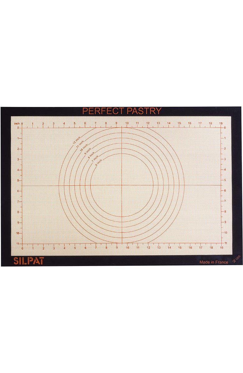 Silpat Perfect Pastry Non-Stick Silicone Countertop Workstation Mat, 15-1/8" x 23", Main, color, Orange