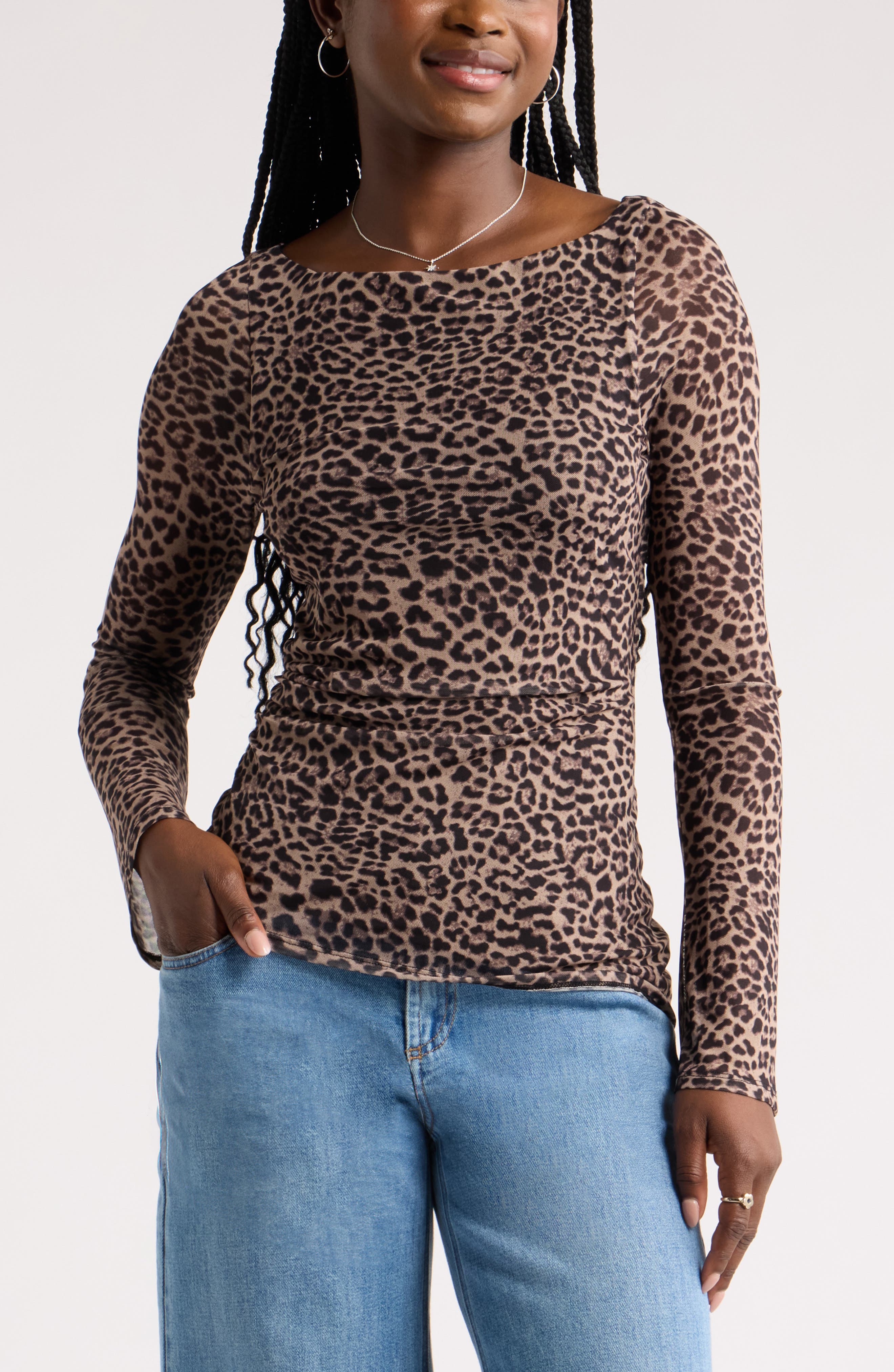 selected TAN- BLACK PATTY LEOPARD