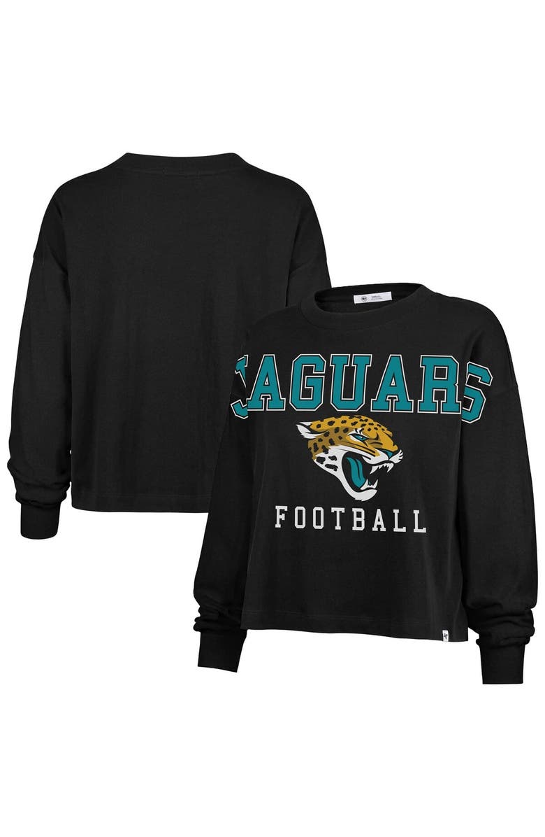 '47 Women's '47 Black Jacksonville Jaguars Outreach City Oversized Long Sleeve T-Shirt, Main, color,