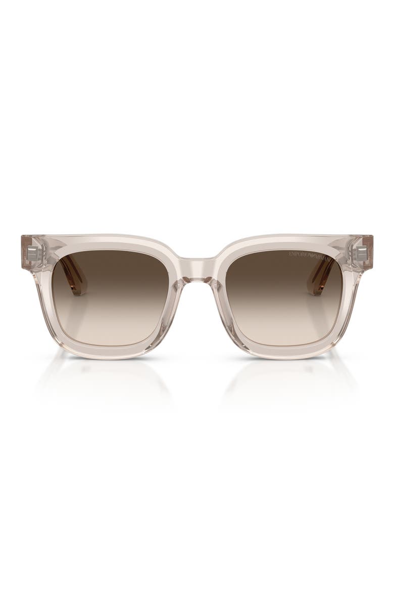 47mm Square Sunglasses, Main, color, SHINY TUNDRA BROWN