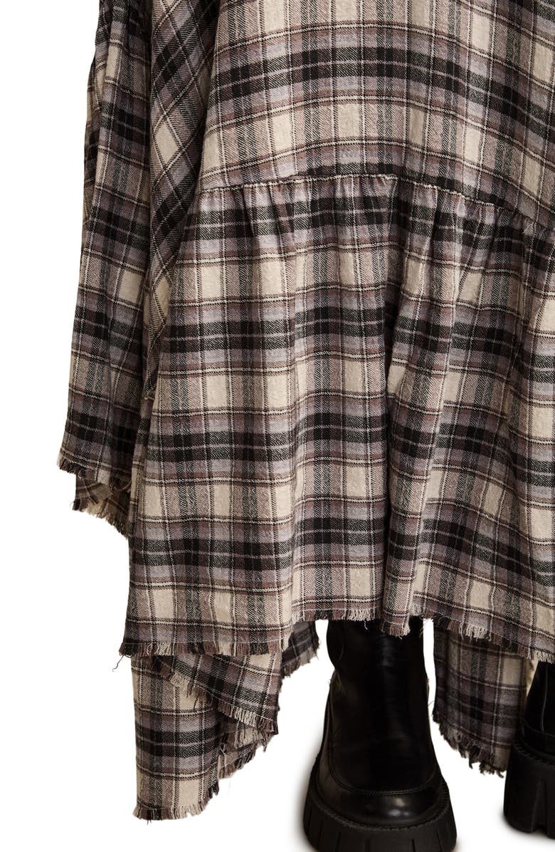 Lucky Brand Plaid Maxi Skirt, Alternate, color, Cream Plaid