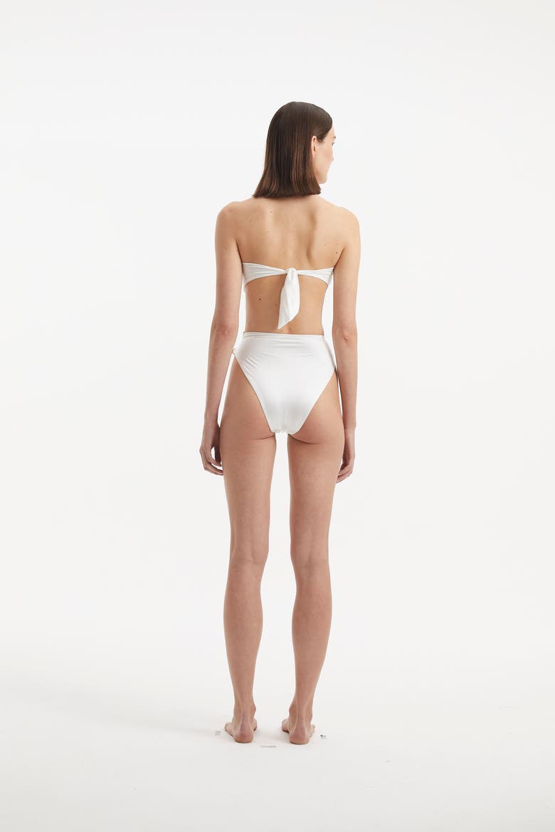 Clyde Waist Satin Bikini Bottom, Alternate, color, White