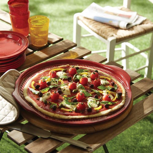 Emile Henry Flame Pizza Stone, 14.5" In Charcoal