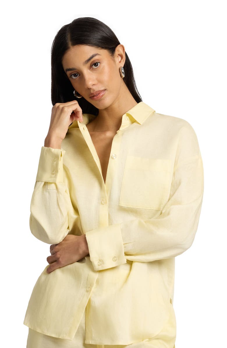 Onia Air Linen Boyfriend Long Sleeve Shirt, Alternate, color, 