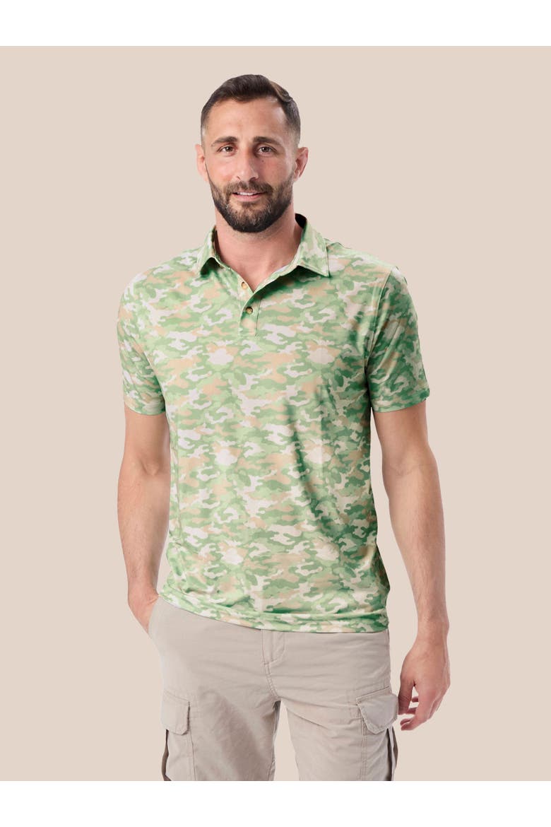 Knit Short Sleeve Performance Polo, Alternate, color, Sage Trail Camo