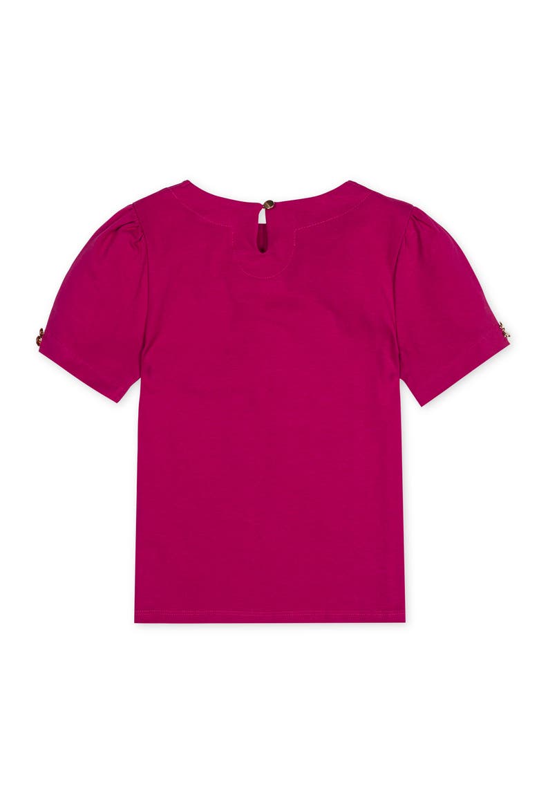 Kids' Organic Puff Sleeve Knit Top, Alternate, color, Vivid Pink