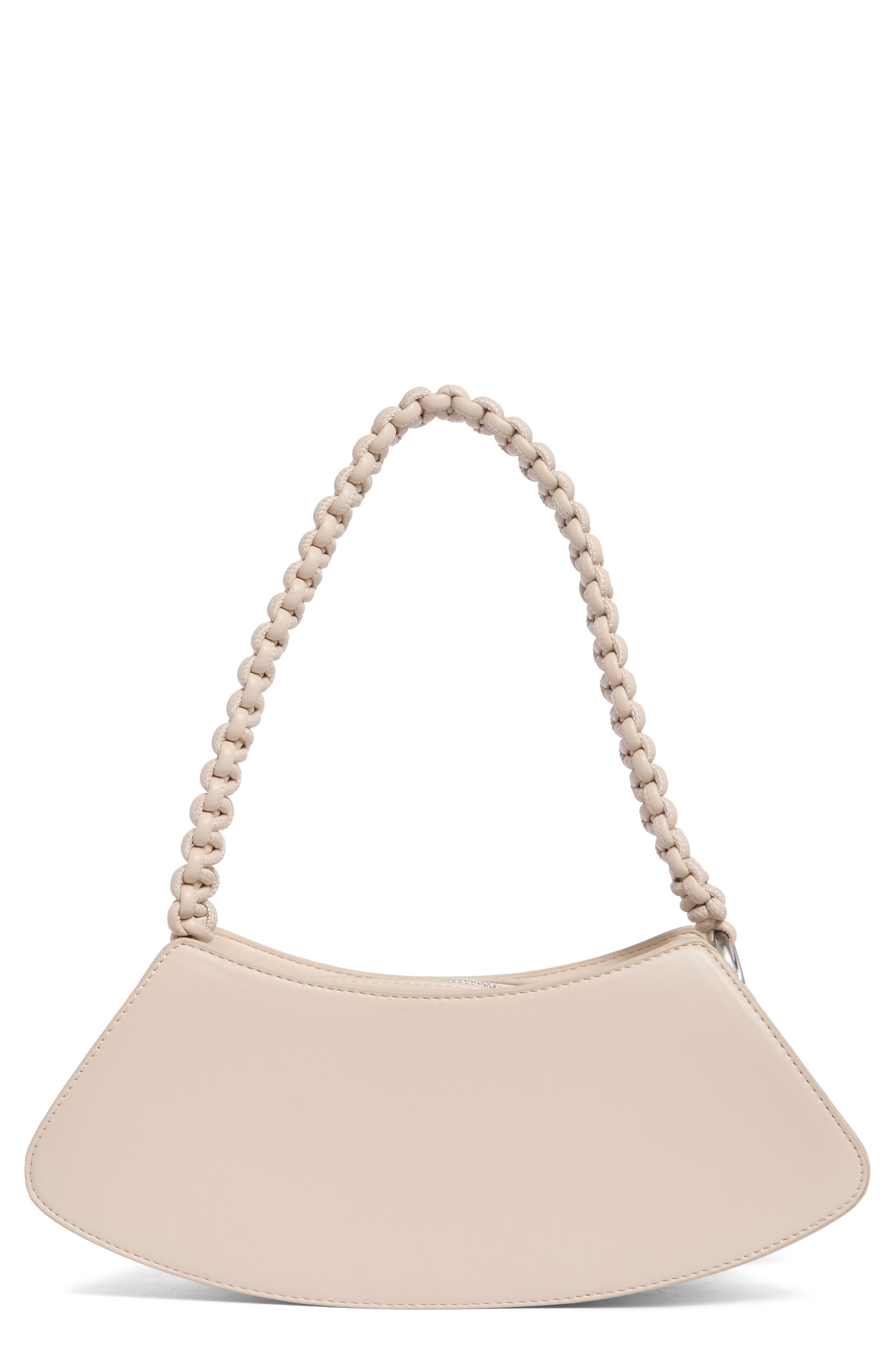 Curved Faux Leather Baguette